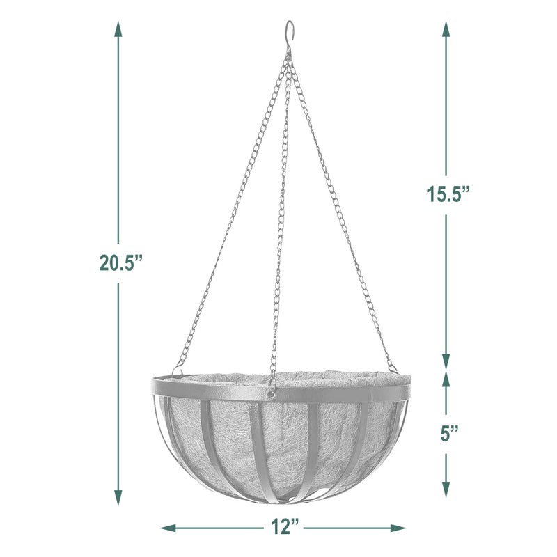 أركاديا Arcadia Garden Products CB42 سلة معلقة دائرية مقاس 12 بوصة، باللون الأسود - Image 5